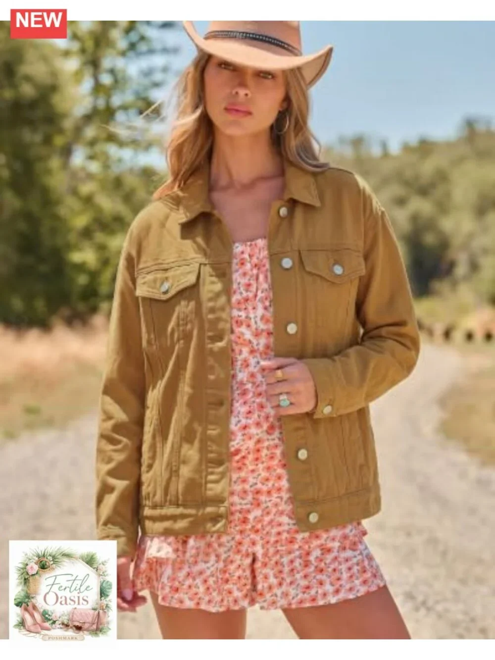Oversized Women's Denim Jacket - Long Sleeve Button Down Trucker Jacket